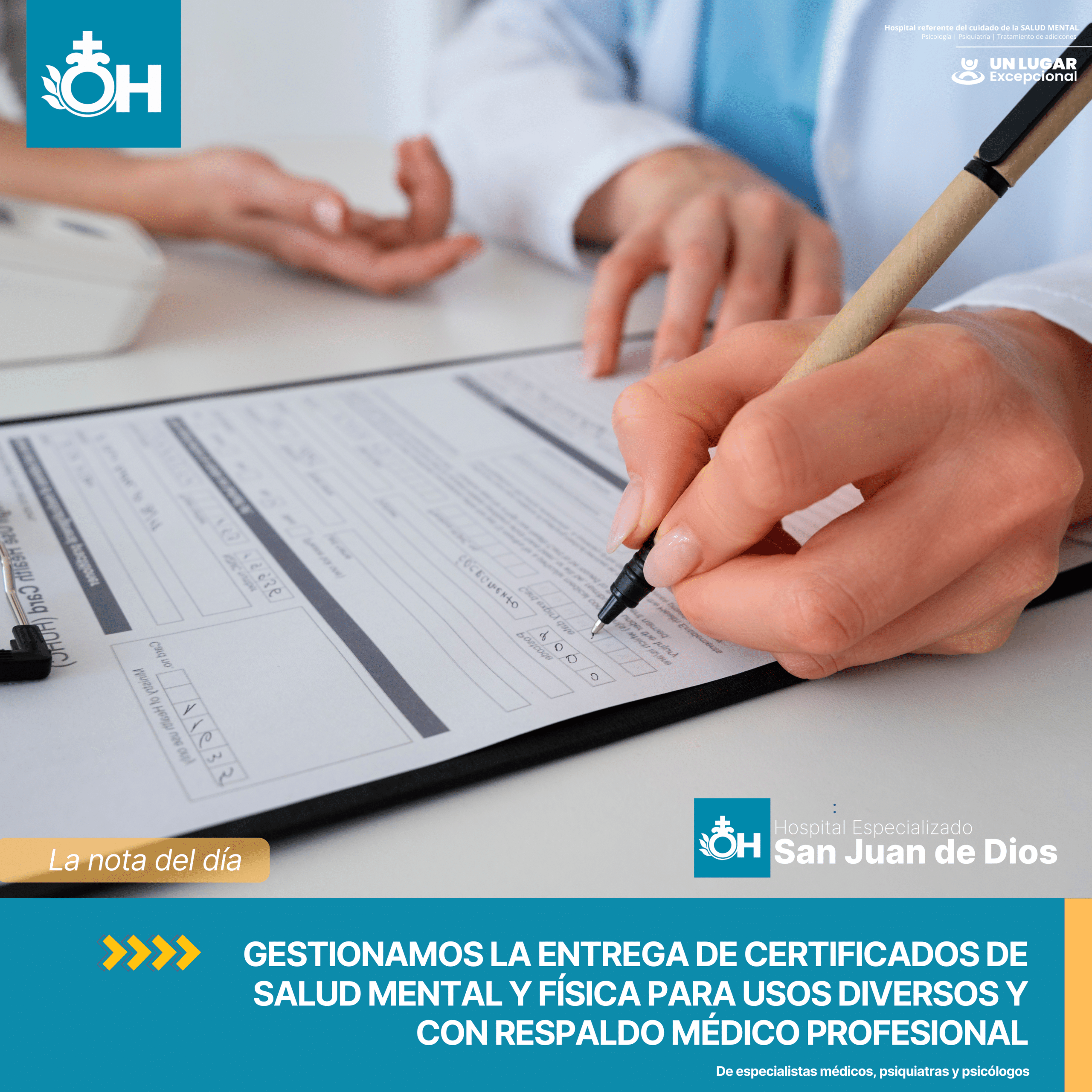 GESTIONAMOS ENTREGA DE CERTIFICADOS DE SALUD MENTAL Y DE SALUD GENERAL PARA USOS DIVERSOS