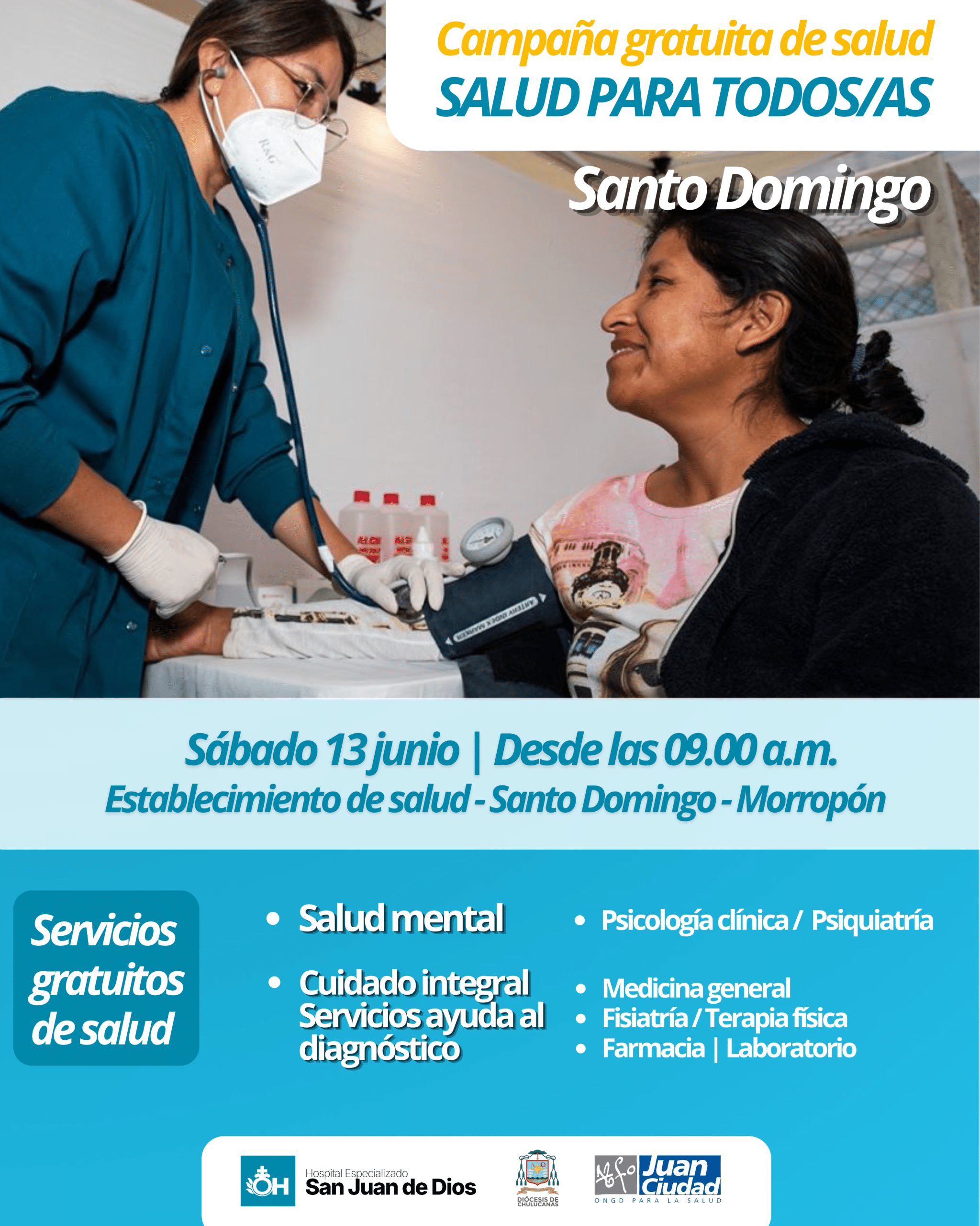 EN SANTO DOMINGO (MORROPÓN) SE DESARROLLARÁ CAMPAÑA MÉDICA GRATUITA DE SALUD INTEGRAL Y SALUD MENTAL
