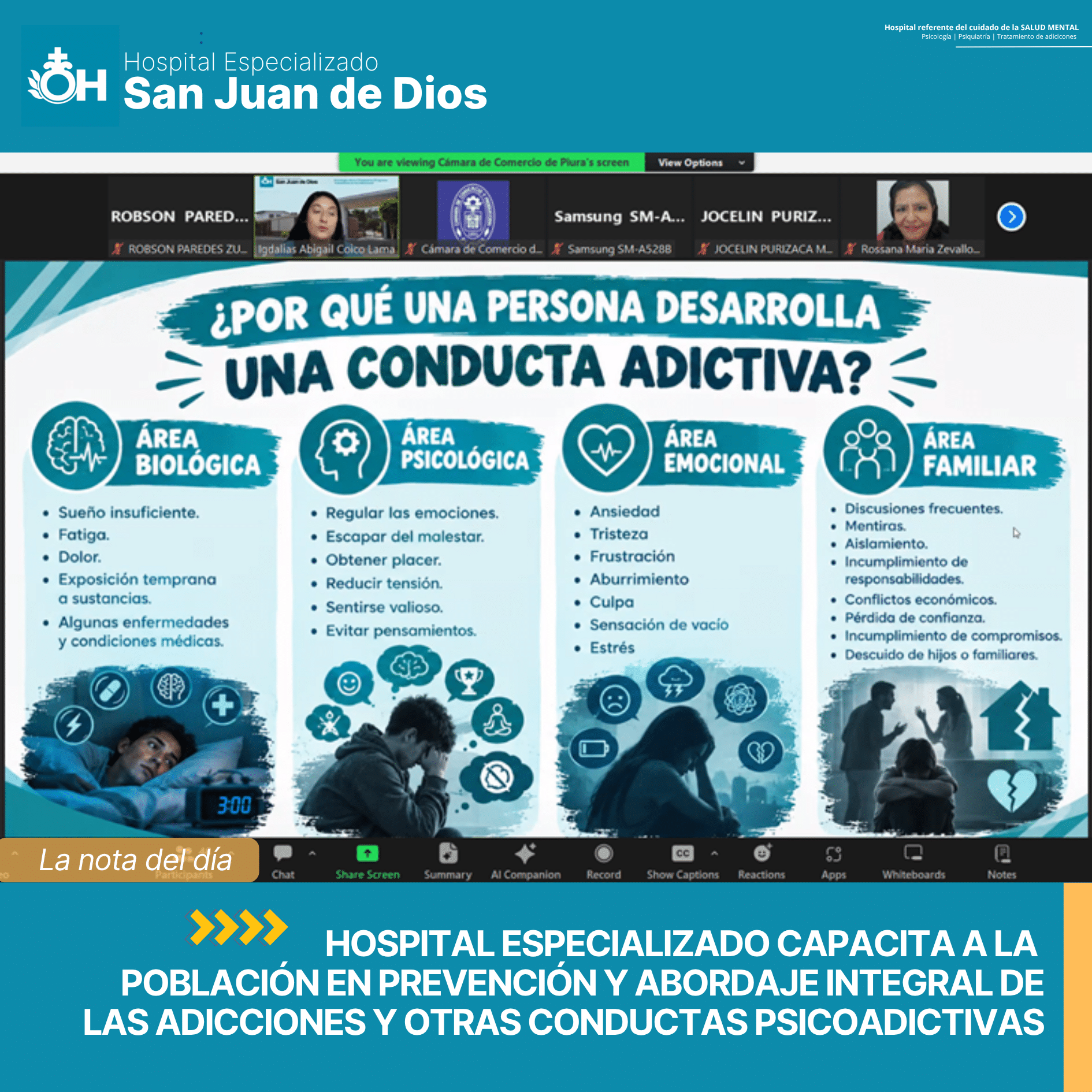 Promoviendo el bienestar emocional: Especialista en manejo de conductas psicoadictivas imparte conferencia magistral sobre salud mental y prevención de adicciones